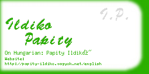 ildiko papity business card